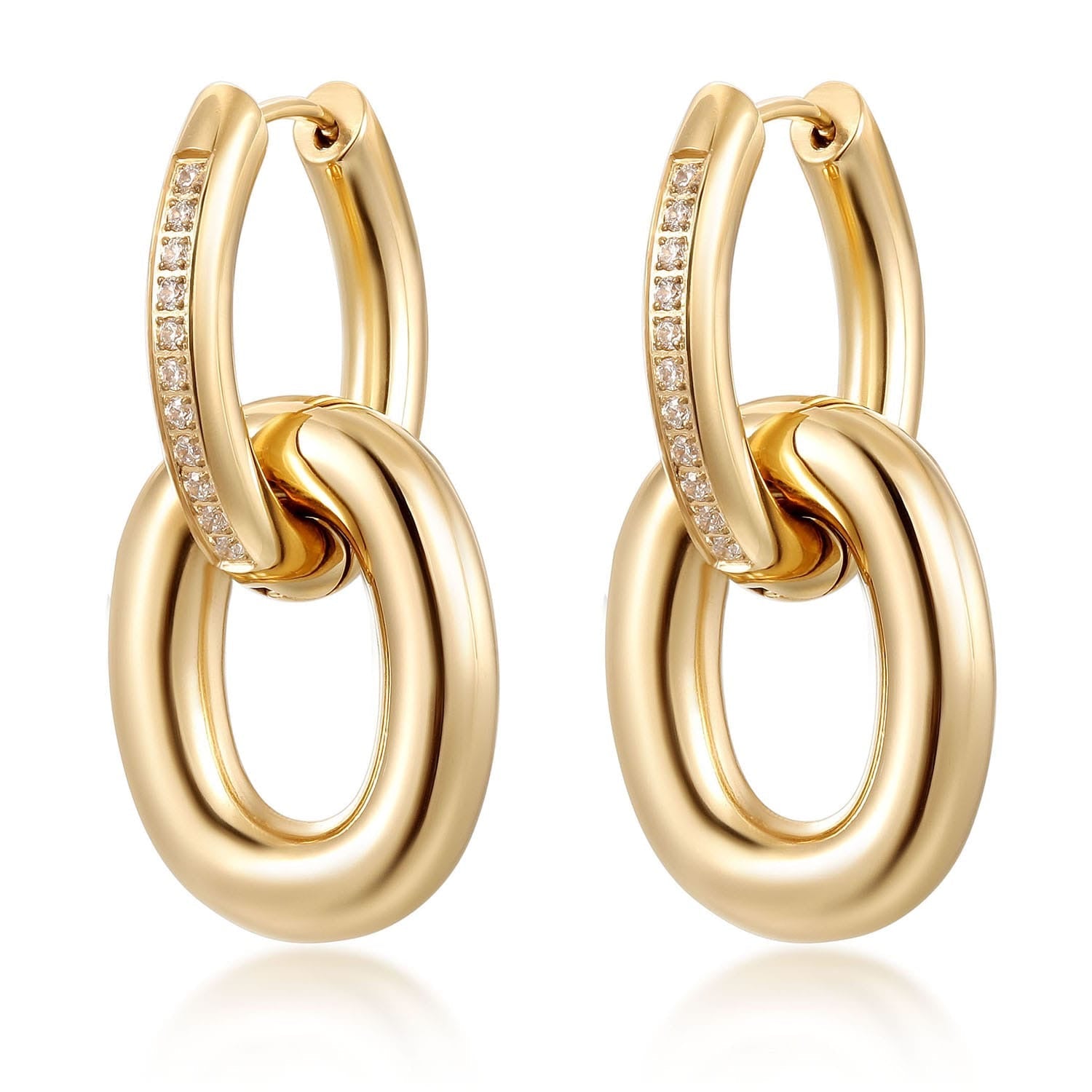 Golden Oval Cascade Pave - NOA Jewels -