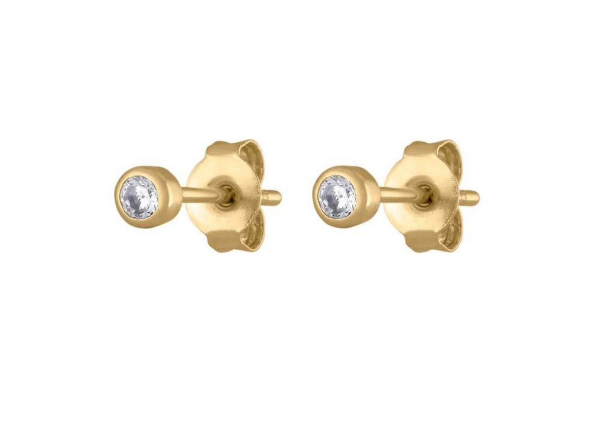 Bezel Diamond Studs - NOA - Earrings