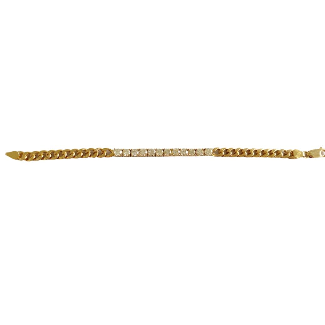 Cuban Link and Diamond Bracelet