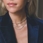 Diamond Tennis Necklace Paper Clip Chain - NOA -