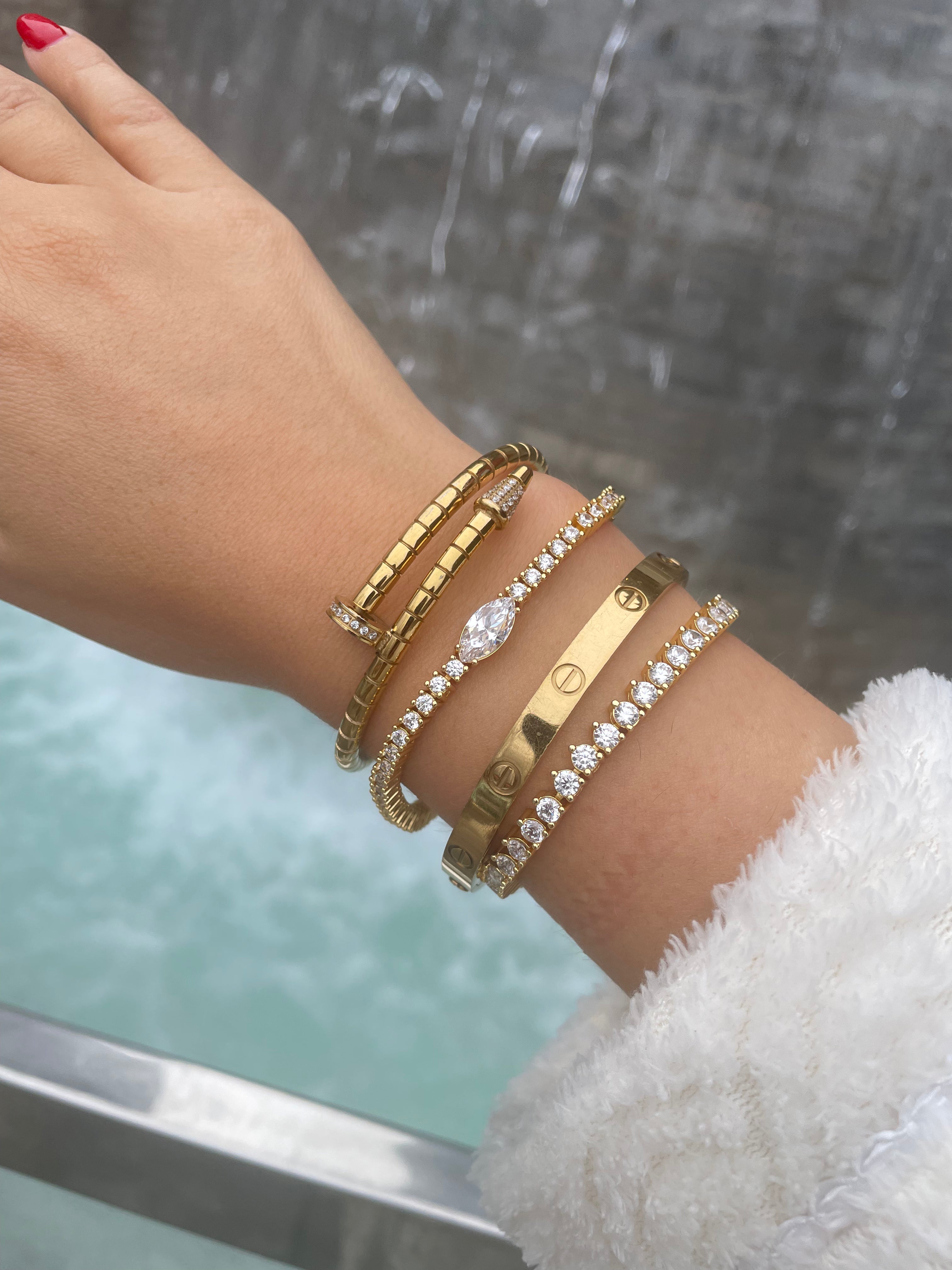 Single White Marquis Tennis Bracelet NOA Jewels