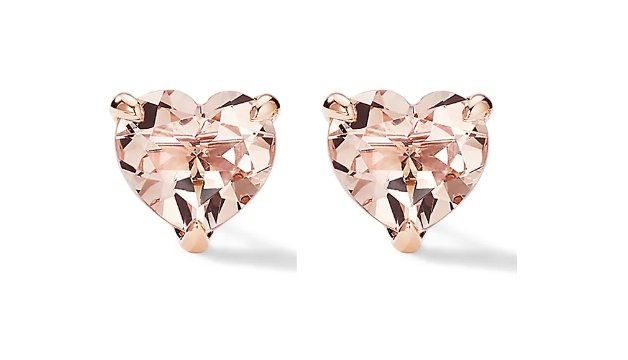 Pink Diamond Heart Studs - NOA - Earrings