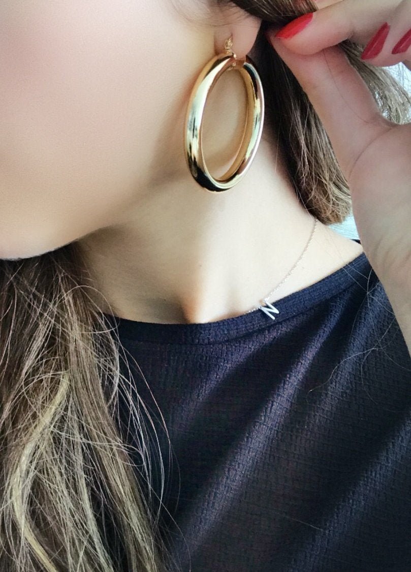 Selena Gold Hoops 1 1/2 " - NOA - Earrings