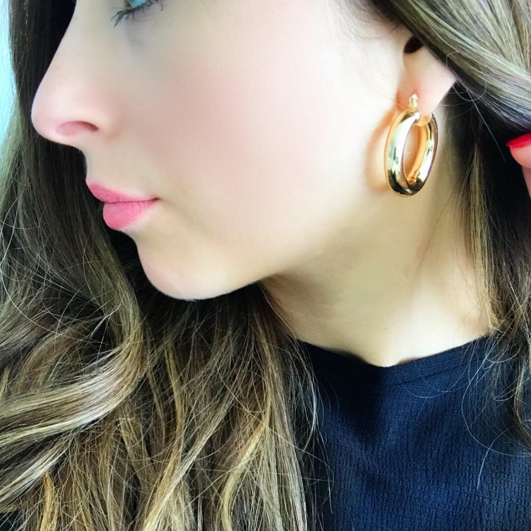 Selena Gold Hoops - 1 '' - NOA - Earrings