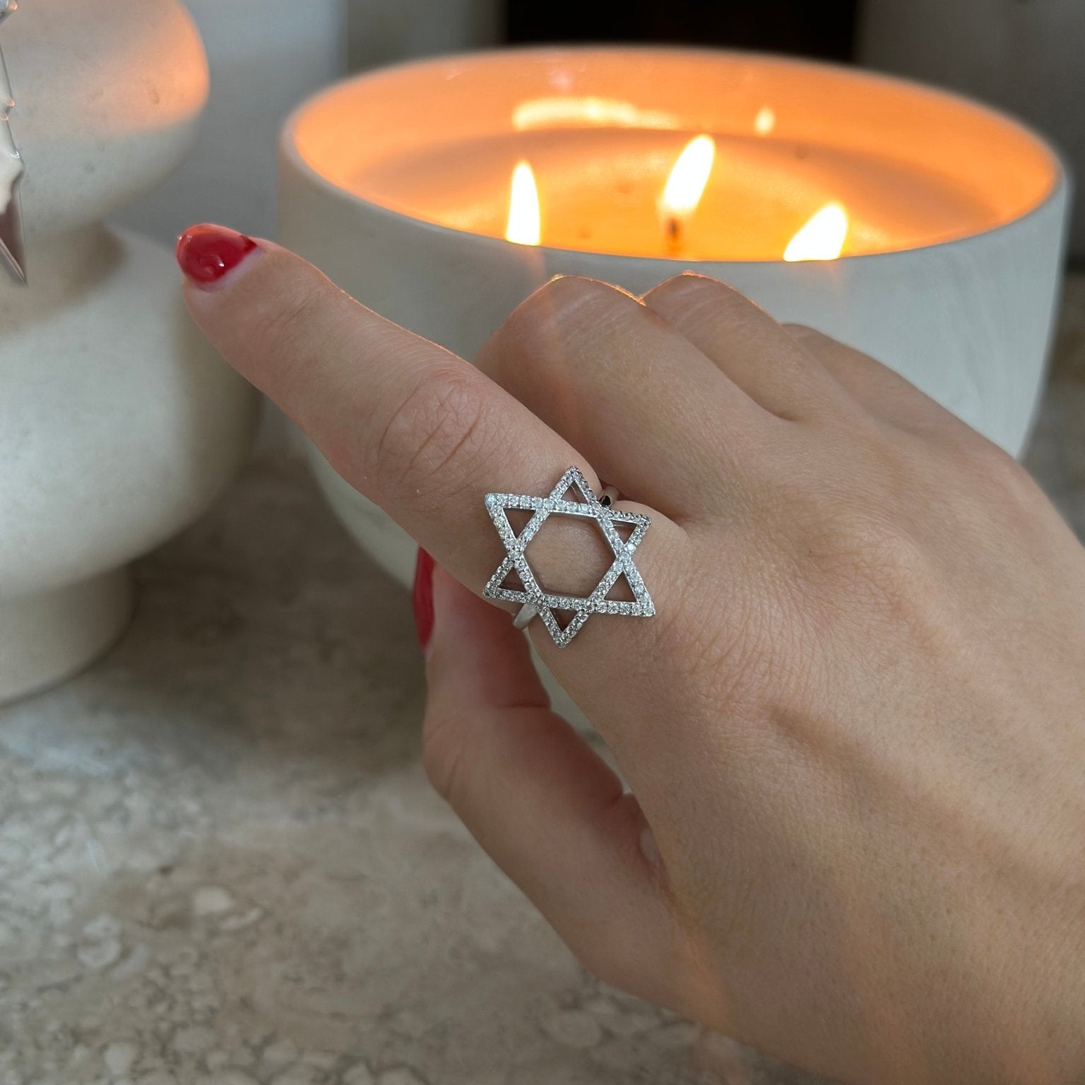 Star of David Ring Pave - NOA Jewels -