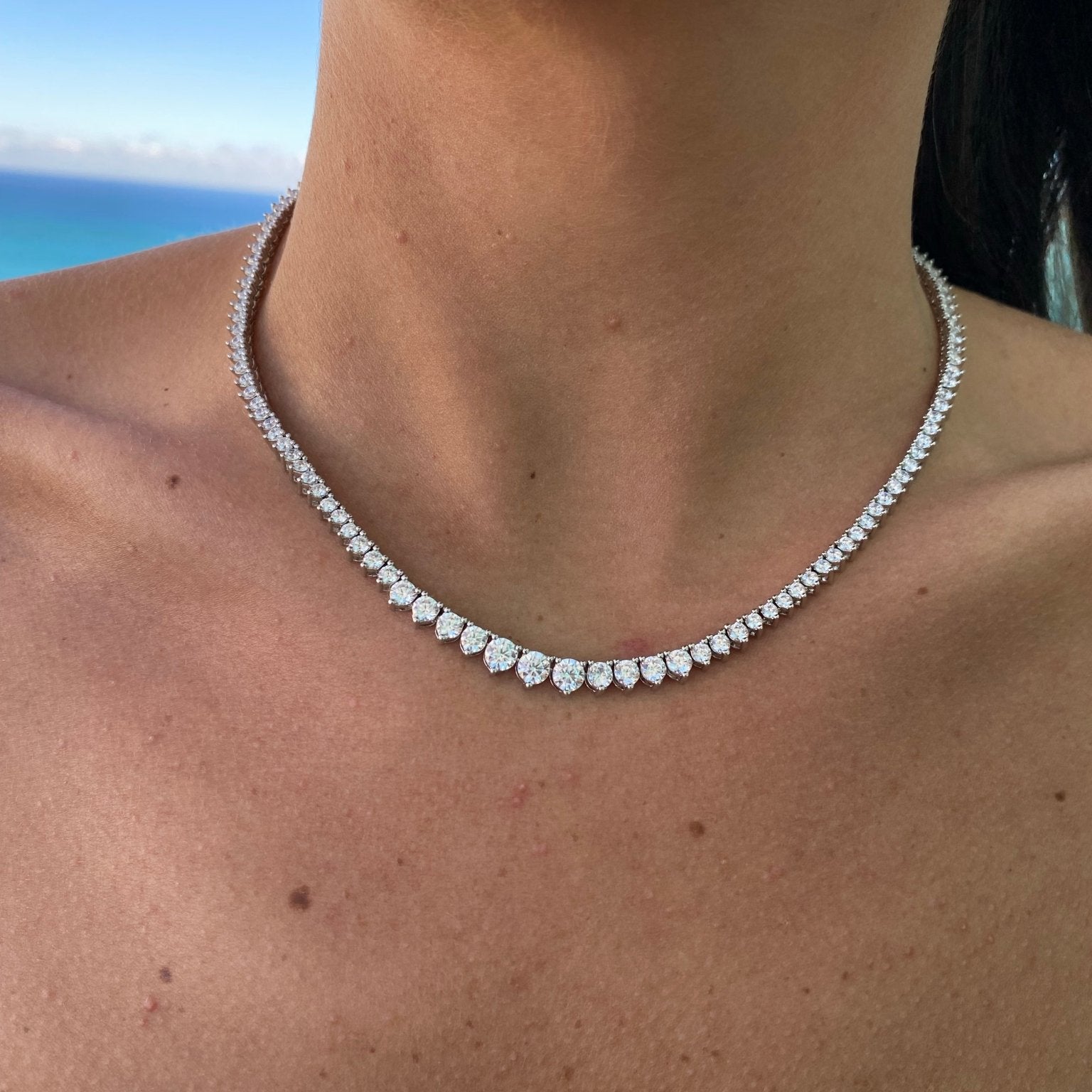 The Princess - Graduated 3 Prong Tennis Necklace