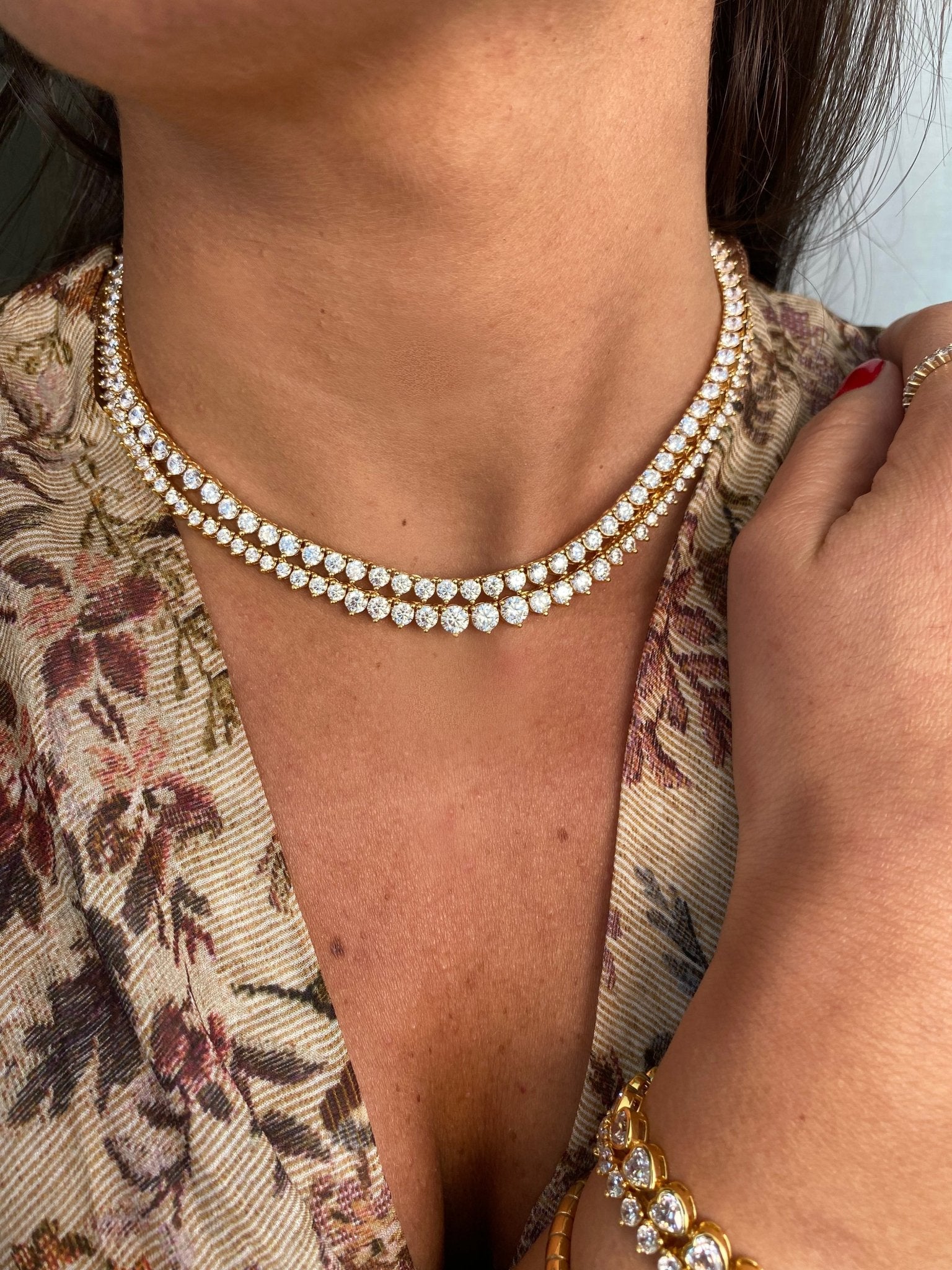 The Royal: Diamond 3 Prong Tennis Necklace - NOA Jewels -