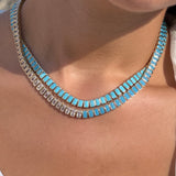 The Duchess Diamond & Turquoise Tennis Necklace