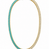 The Duchess Diamond & Turquoise Tennis Necklace