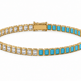 The Duchess Diamond & Turquoise Tennis Bracelet