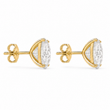 Oval Diamond Studs shown on the ear, side view