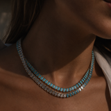 The Duchess Diamond & Turquoise Tennis Necklace