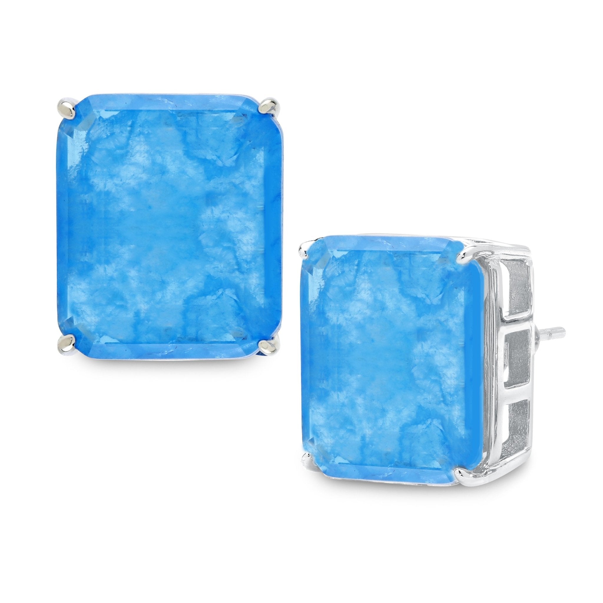 Azure Blue Oversized Goddess Studs - NOA Jewels -