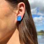 Azure Blue Oversized Goddess Studs - NOA Jewels -