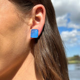 Azure Blue Oversized Goddess Studs - NOA Jewels -