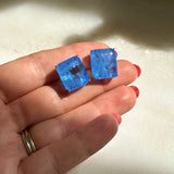 Azure Blue Oversized Goddess Studs - NOA Jewels -