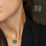Bezel Emerald Pendant - NOA Jewels - 