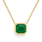 Bezel Emerald Pendant - NOA Jewels - 