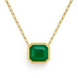 Bezel Emerald Pendant - NOA Jewels - 