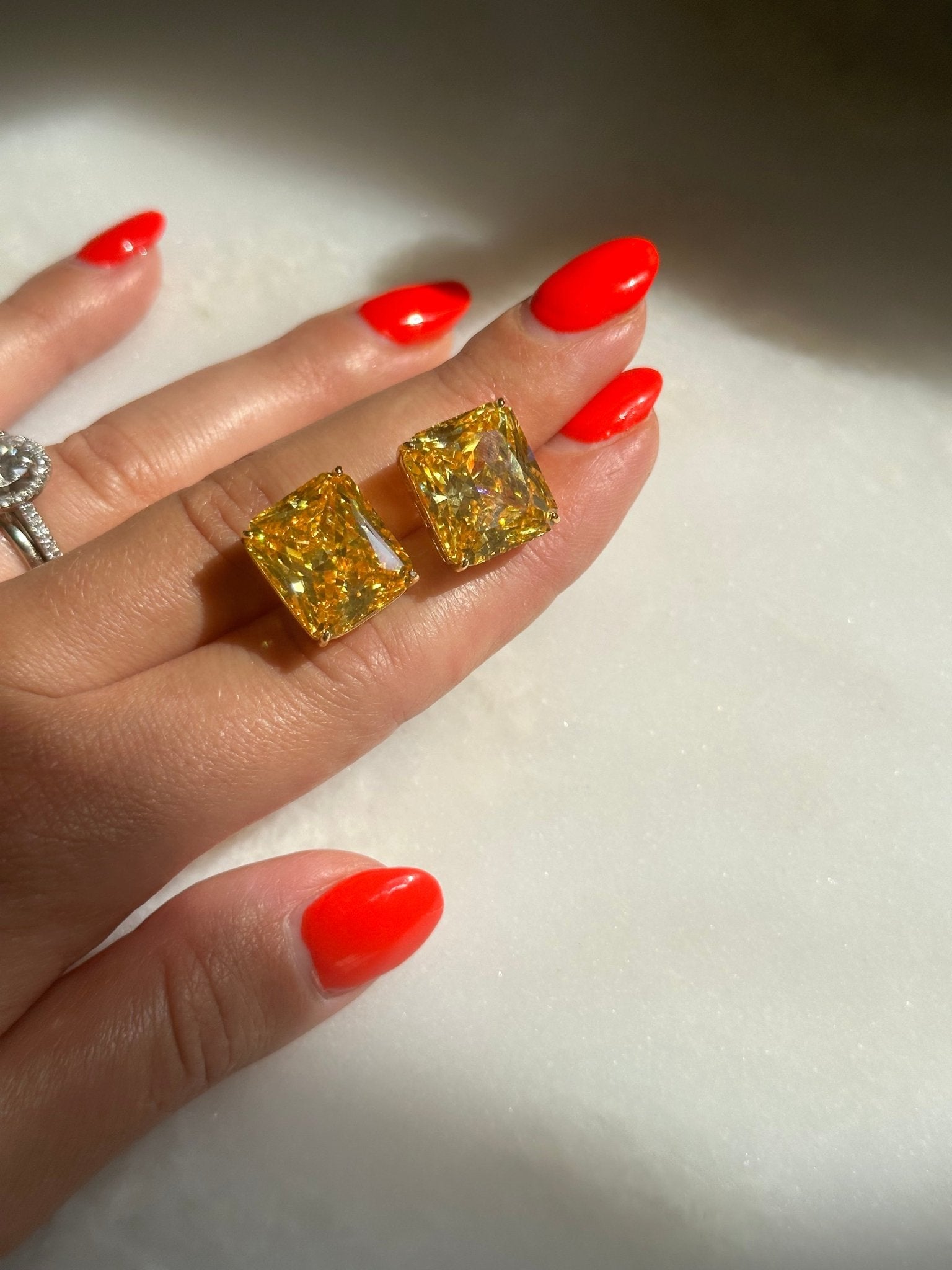 Canari Diamond Oversized Goddess Studs - NOA Jewels -