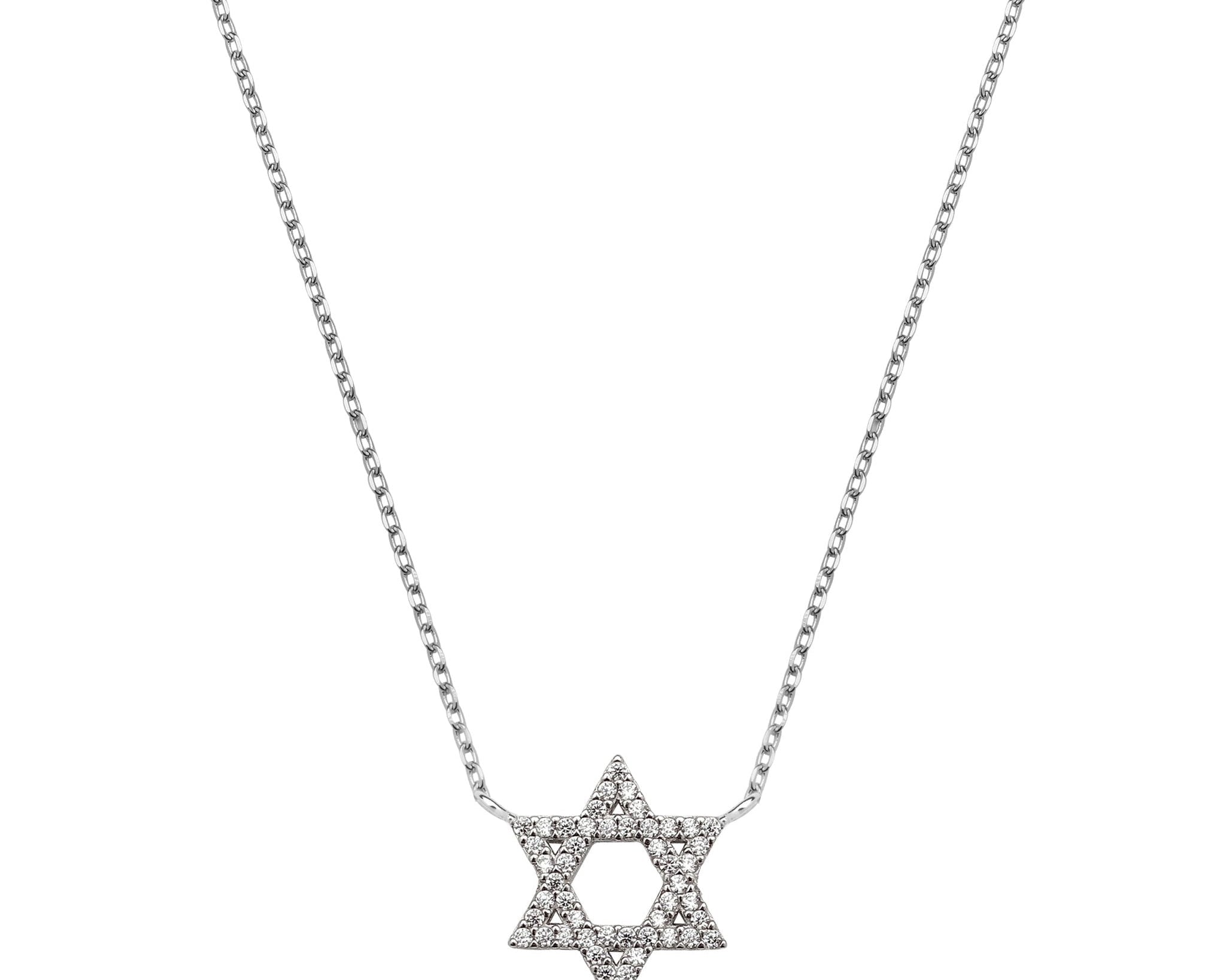 Dainty Star of David Necklace Solid Gold/Diamonds - NOA Jewels -