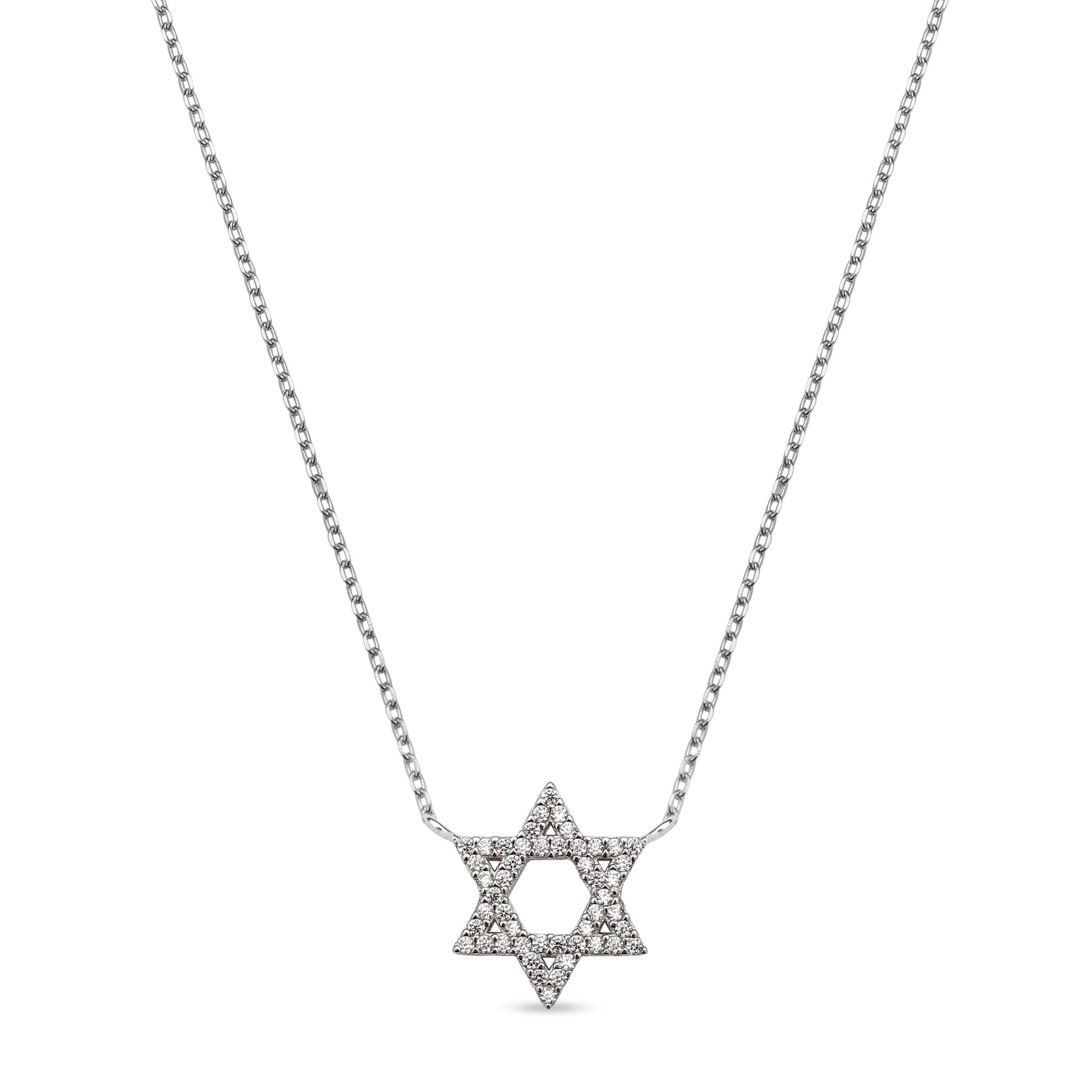 Dainty Star of David Necklace Solid Gold/Diamonds - NOA Jewels -