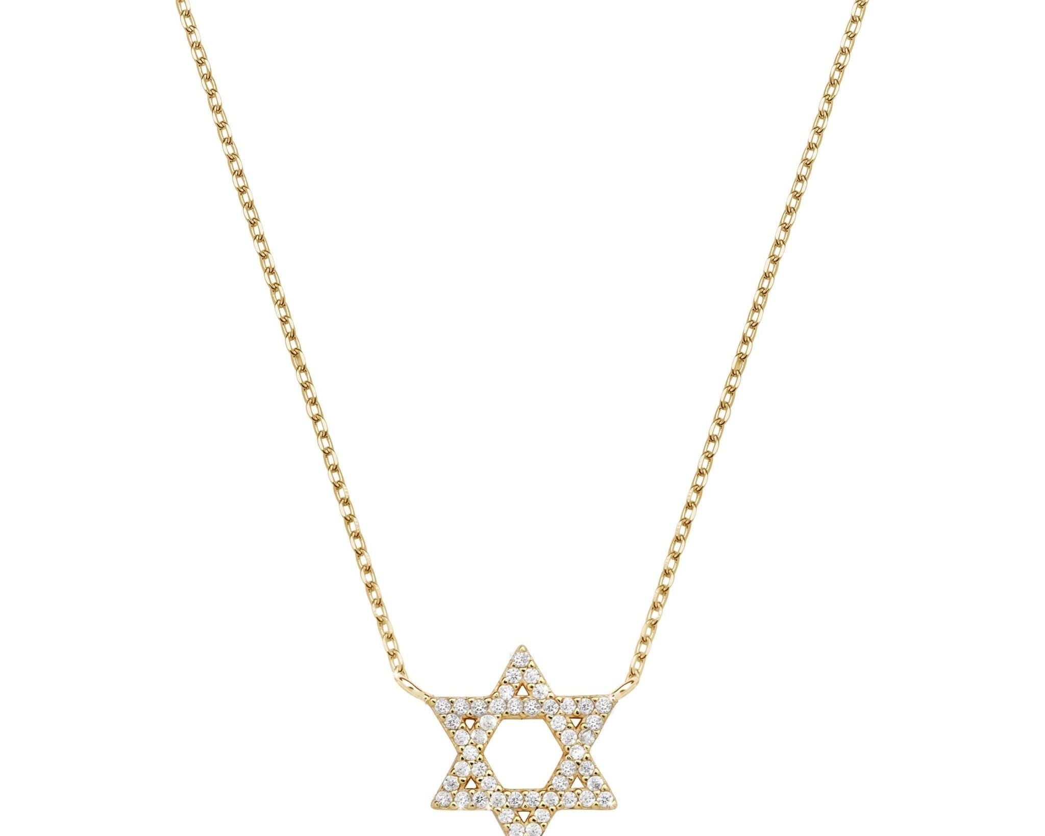 Dainty Star of David Necklace Solid Gold/Diamonds - NOA Jewels -