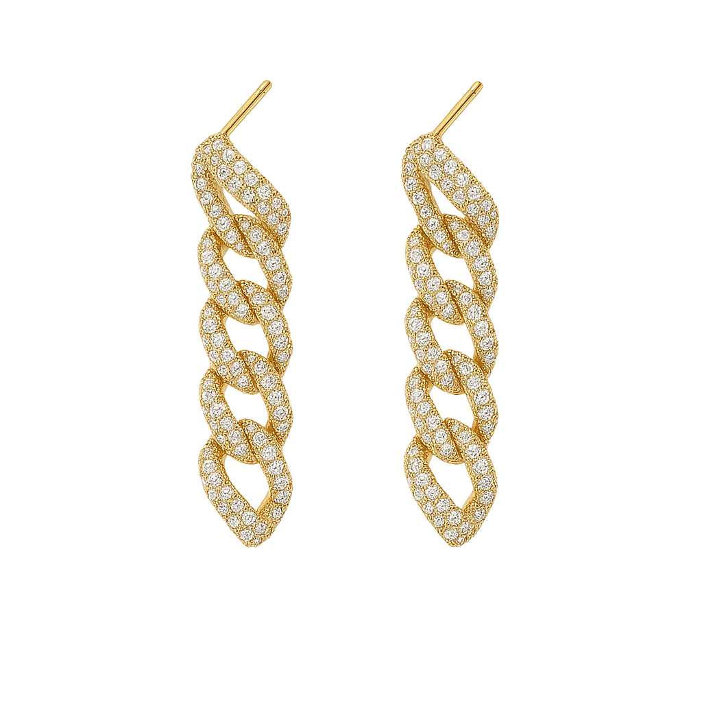 Diamond Cuban Link Earrings - NOA Jewels - DM