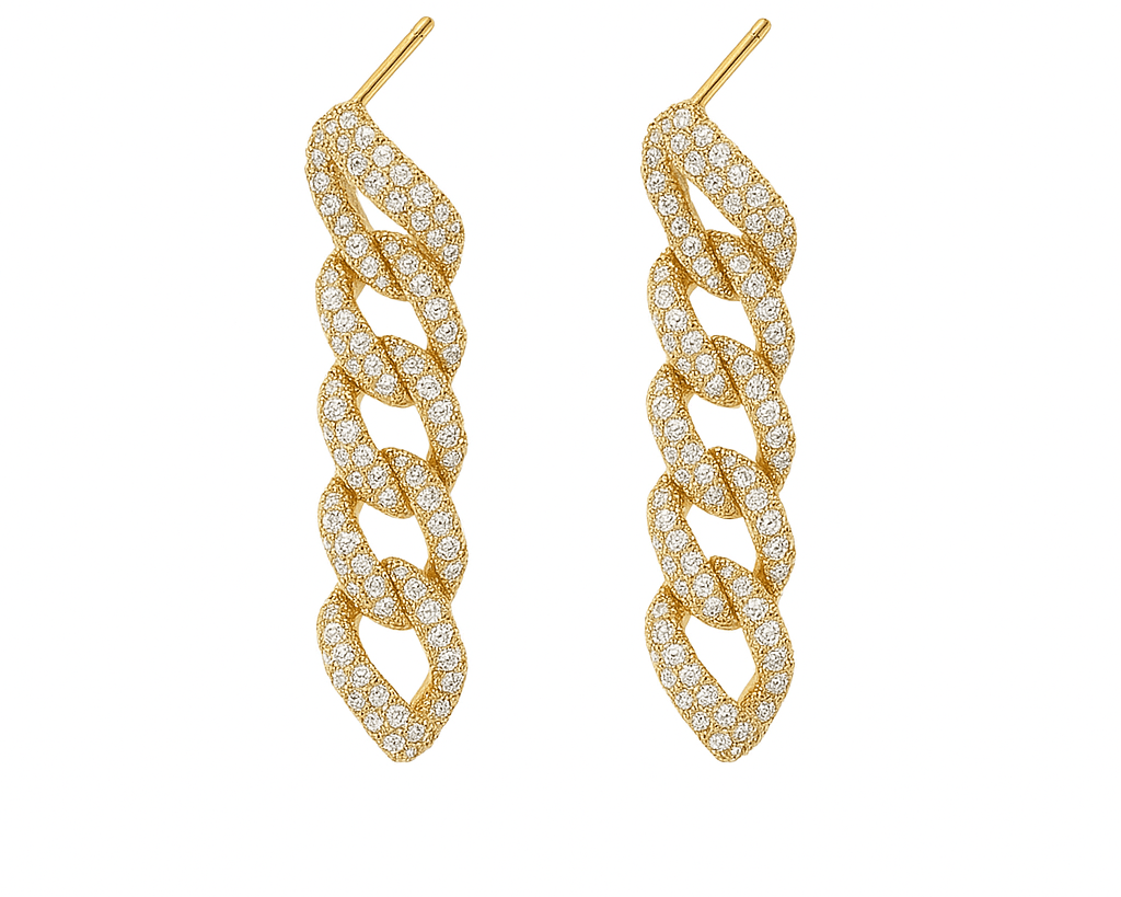 Diamond Cuban Link Earrings - NOA Jewels - DM