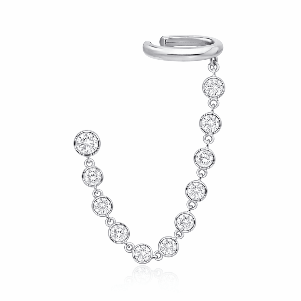 Diamond Disk Chain Ear Cuff - NOA Jewels - 