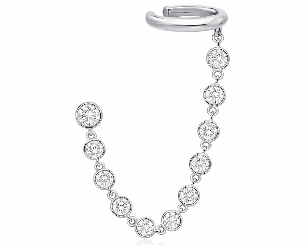 Diamond Disk Chain Ear Cuff - NOA Jewels - 