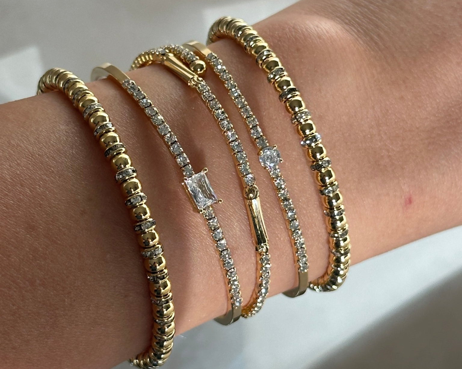 Diamond Gold Ball Embrace - NOA Jewels - 