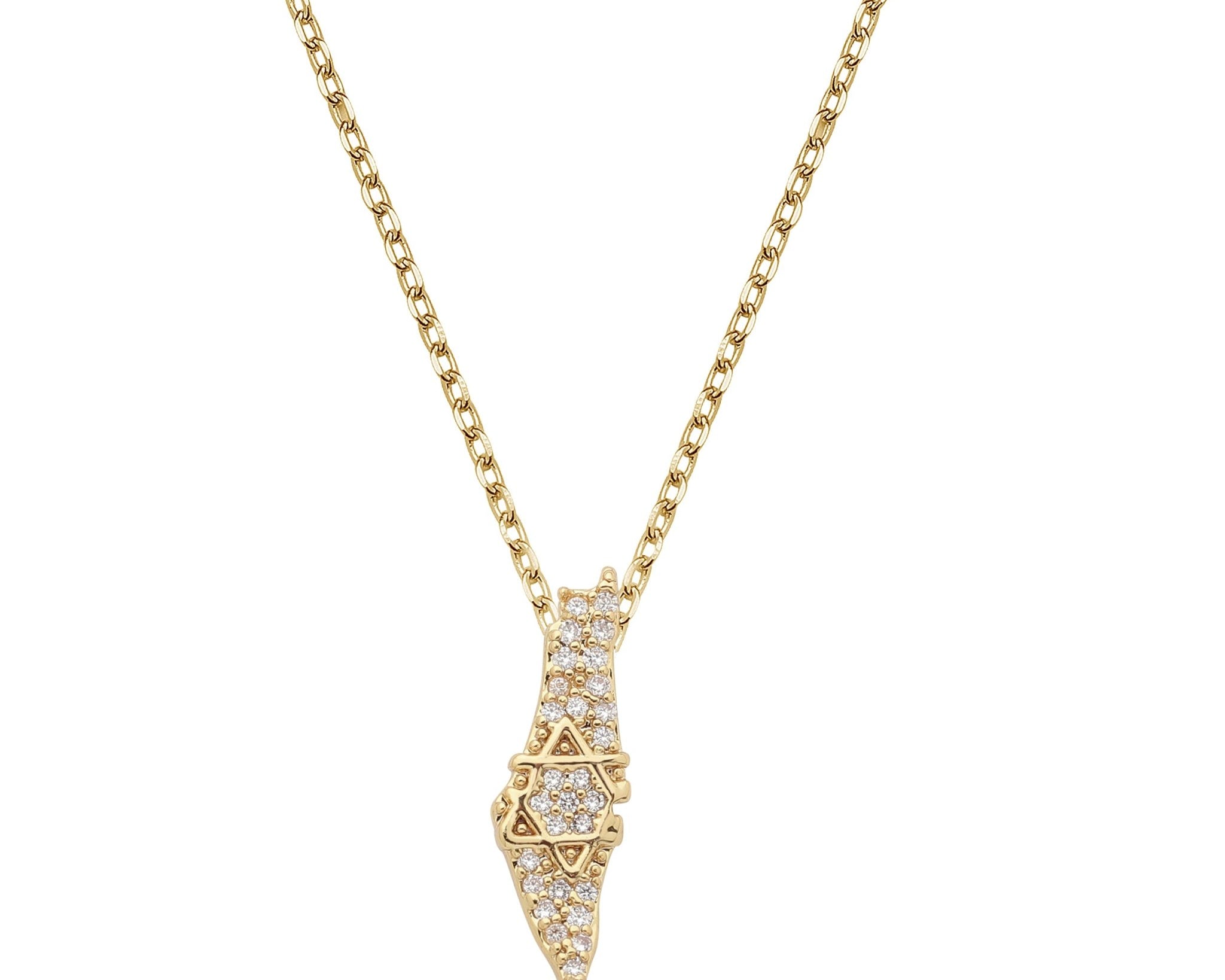 Diamond Map of Israel Necklace - NOA Jewels - 