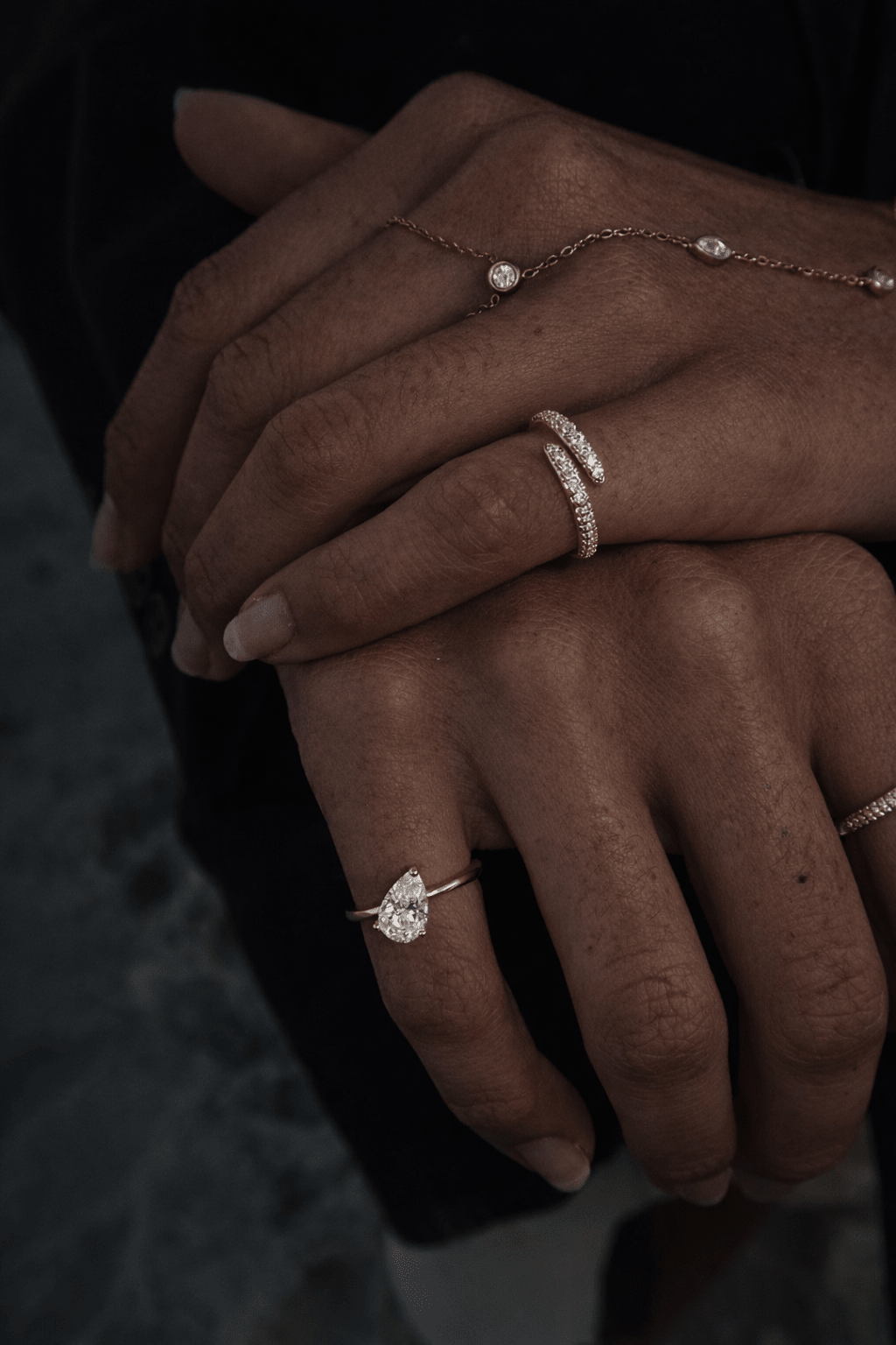 Diamond Pave Open Wrap Ring - NOA Jewels - 