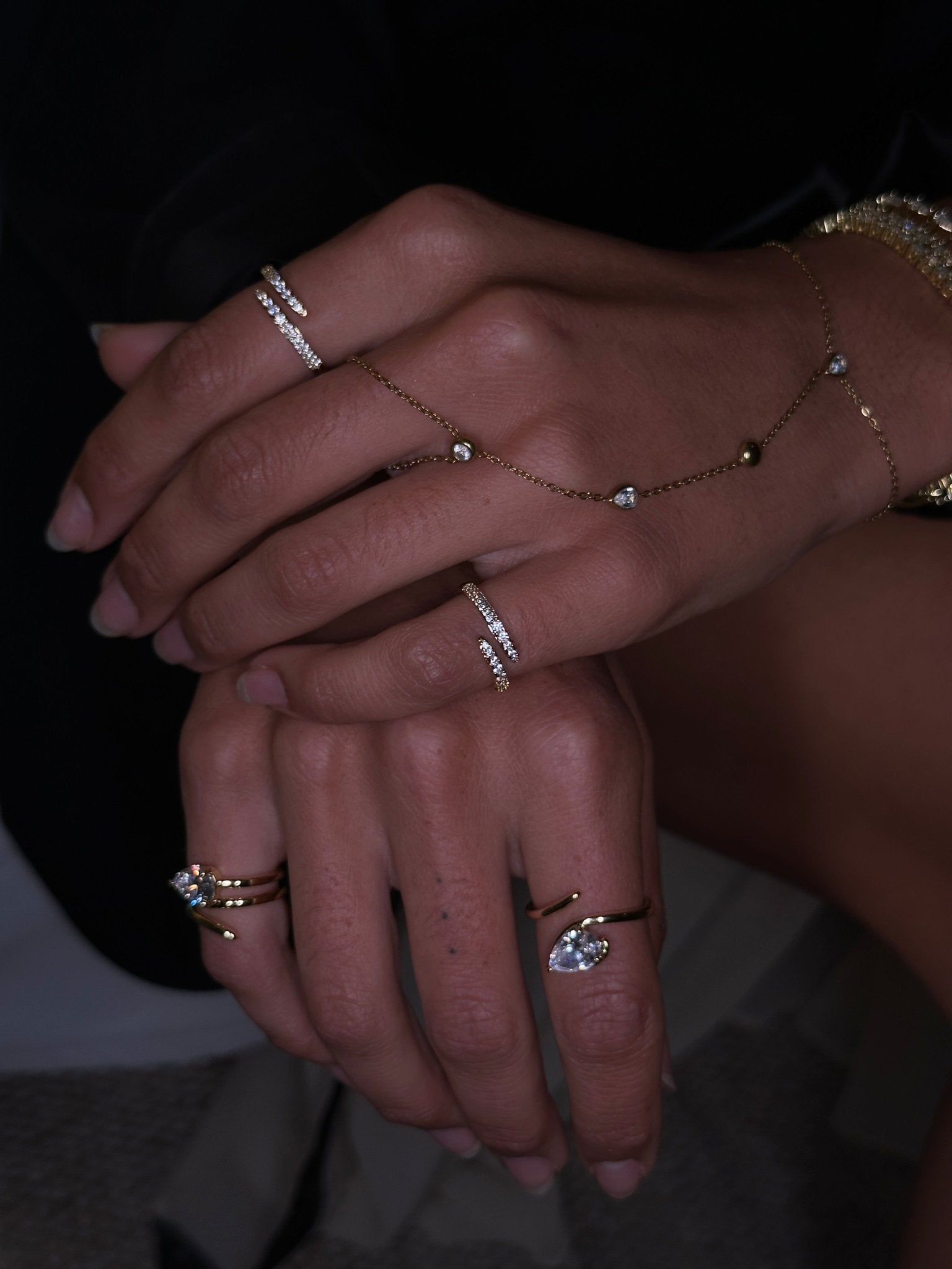 Diamond Pave Open Wrap Ring - NOA Jewels - 