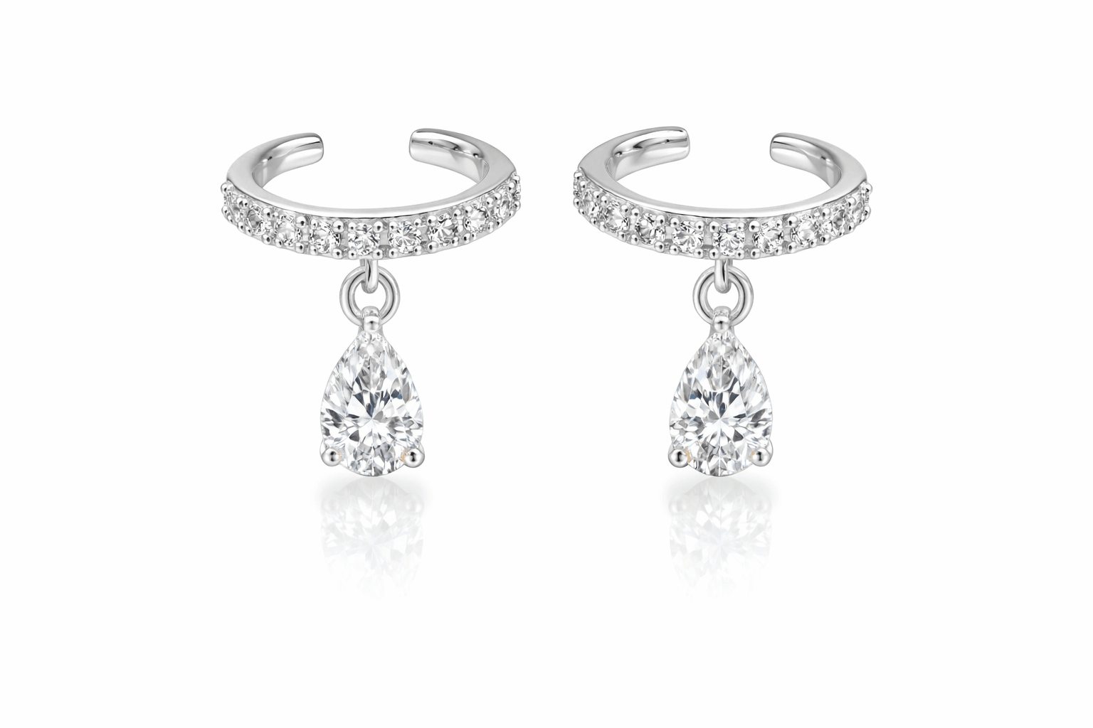 Diamond Pear Dangling Cuff - NOA Jewels - 