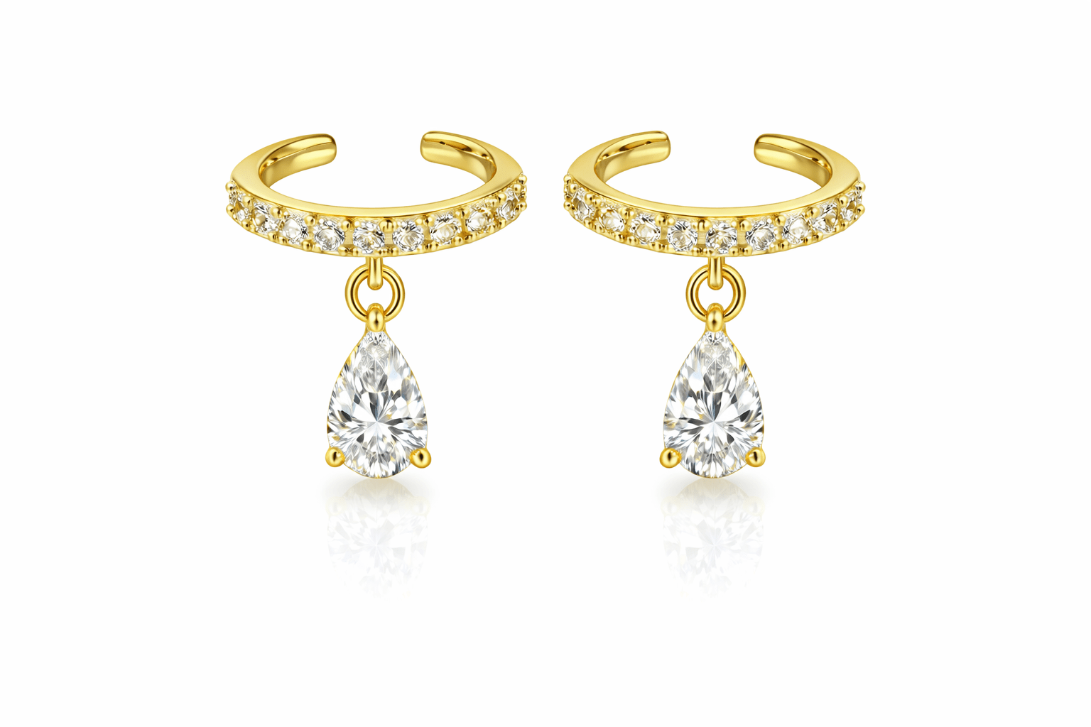 Diamond Pear Dangling Cuff - NOA Jewels - 