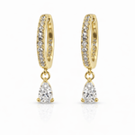 Diamond Pear Pave Huggies - NOA Jewels - 