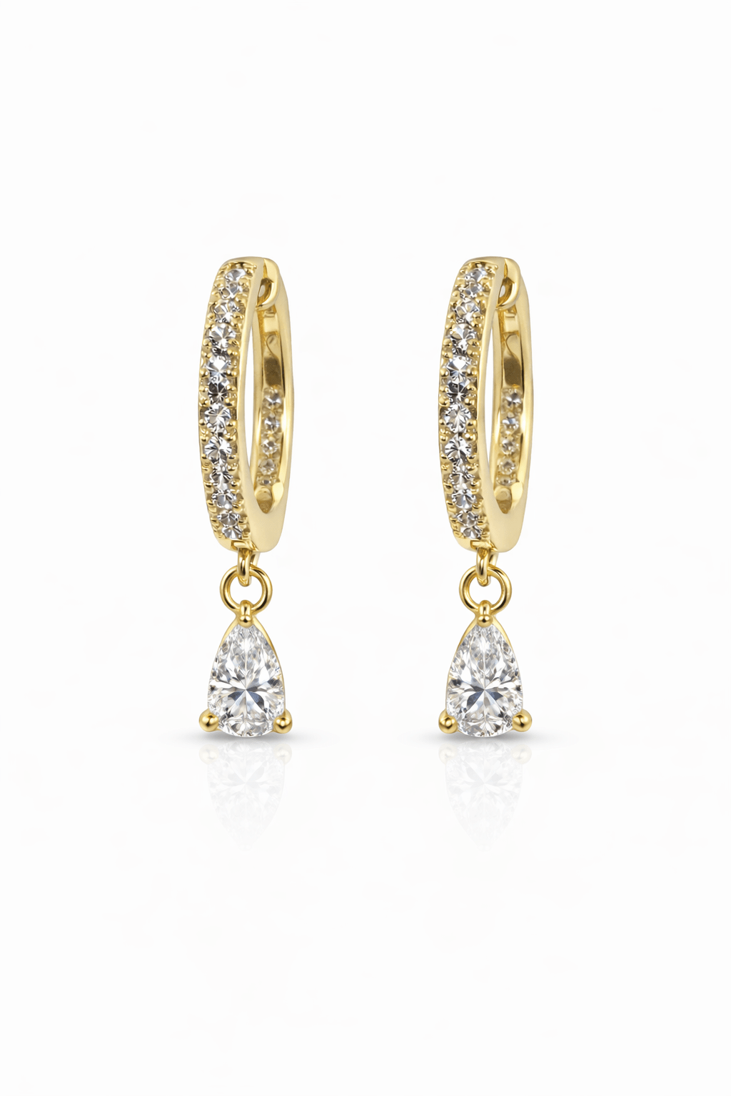Diamond Pear Pave Huggies - NOA Jewels - 