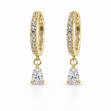 Diamond Pear Pave Huggies - NOA Jewels - 