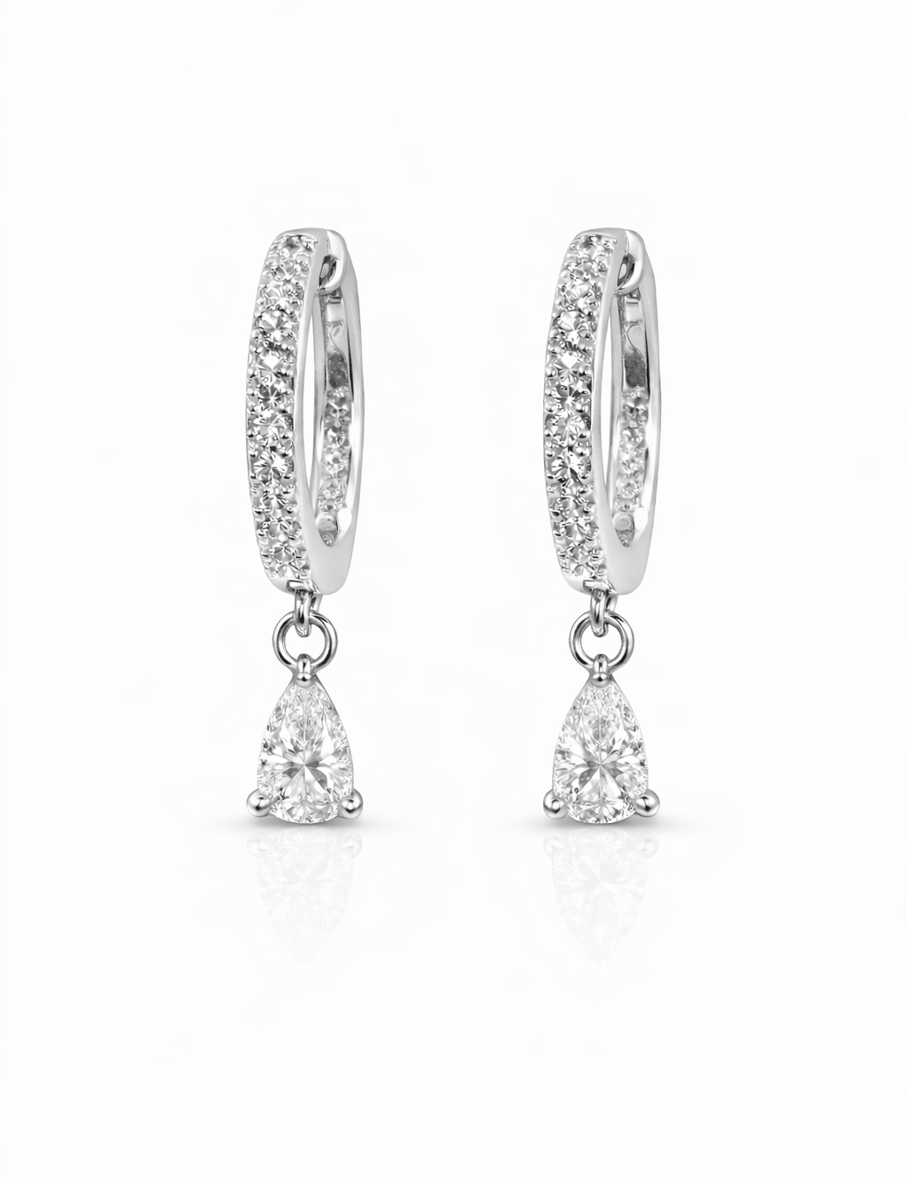 Diamond Pear Pave Huggies - NOA Jewels - 