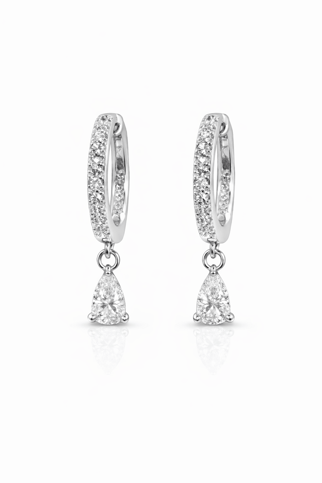Diamond Pear Pave Huggies - NOA Jewels - 