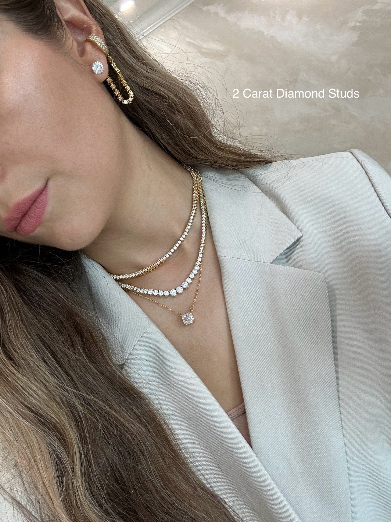 Diamond Studs - Martini Setting - NOA Jewels - 