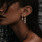 Diamond Triple Pear Drop Rope Huggies - NOA Jewels - 