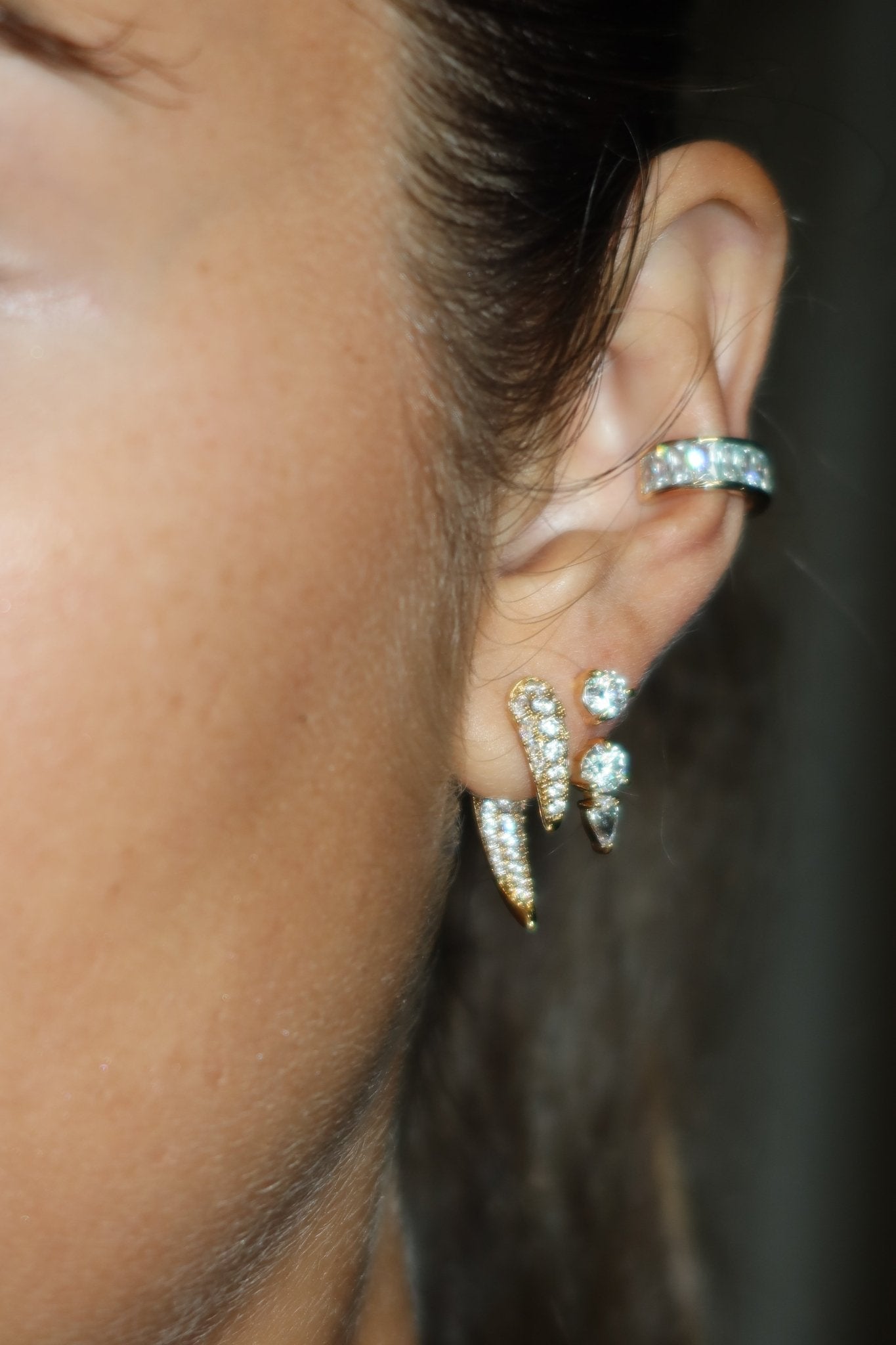 Diamond Tusk Earrings - NOA Jewels - 