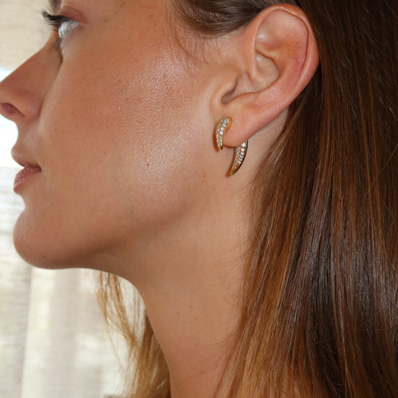 Diamond Tusk Earrings - NOA Jewels - 