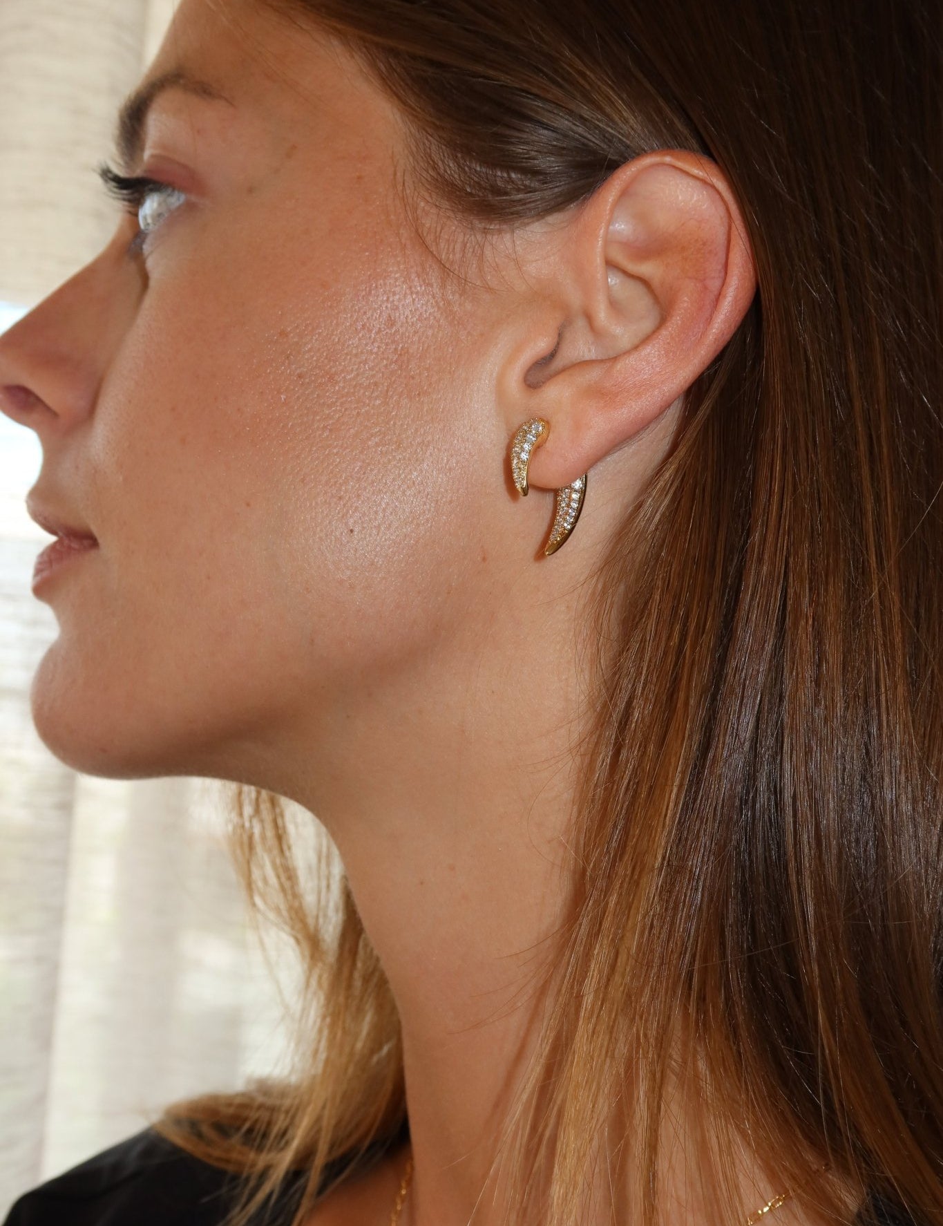 Diamond Tusk Earrings - NOA Jewels - 