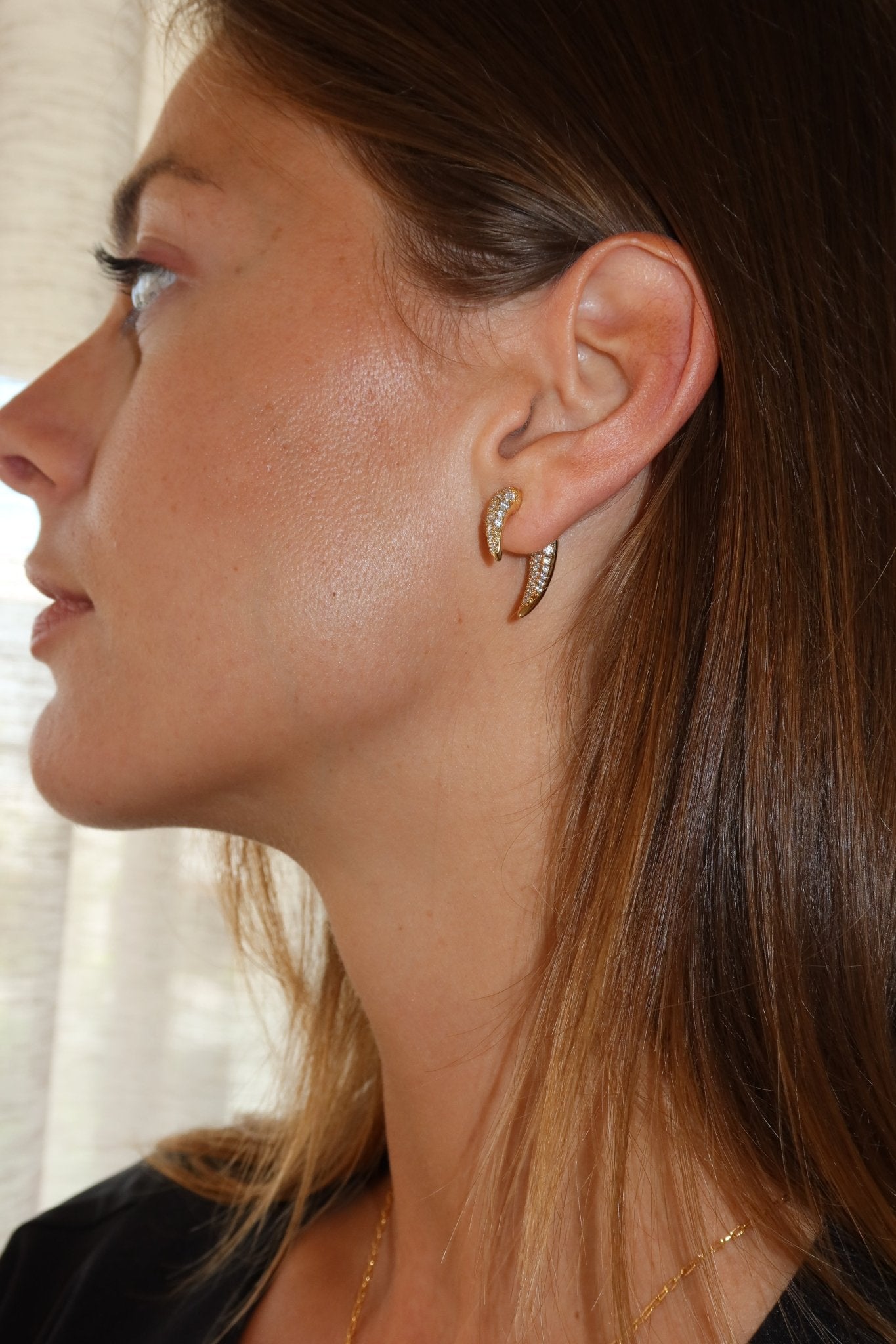 Diamond Tusk Earrings - NOA Jewels - 