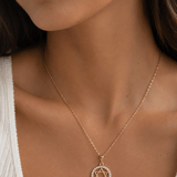 Disk Pave Star of David Necklace - NOA Jewels - 