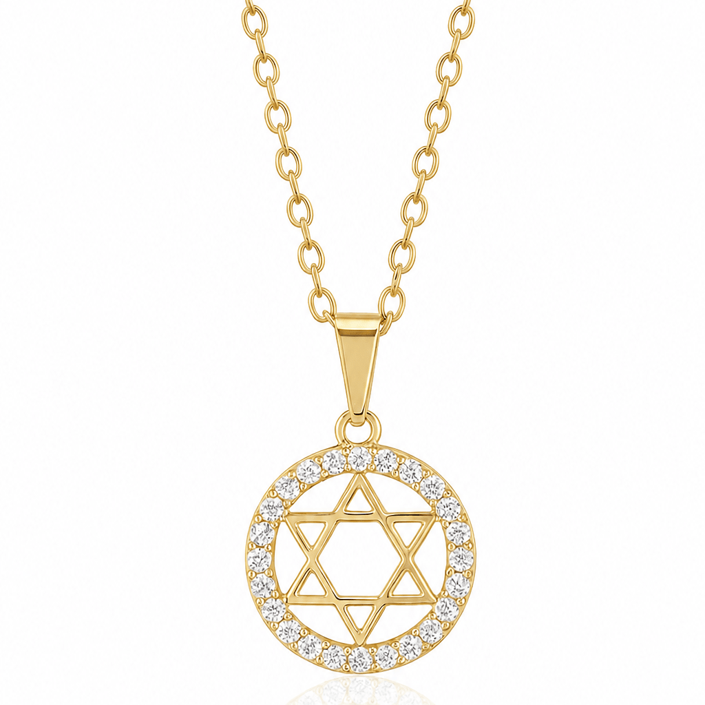 Disk Pave Star of David Necklace - NOA Jewels - 